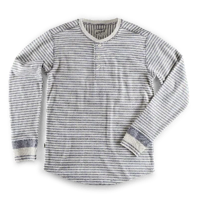 &sons Trading Co Men's Neutrals Striped Henley Raw/grey Marl In Gray