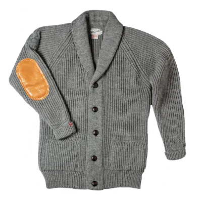 &sons Trading Co Men's Pioneer British Wool Cardigan Grey In Gray