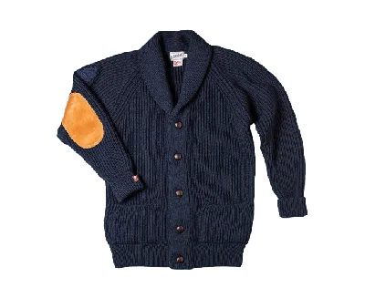 &sons Trading Co Men's Pioneer British Wool Cardigan Navy In Blue