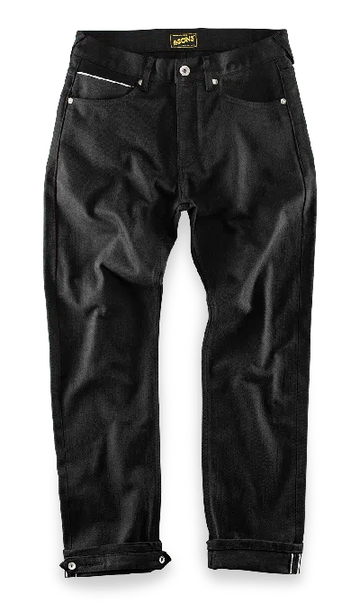 &sons Trading Co Men's Rocker 14oz Solid Black Selvedge Denim Jeans