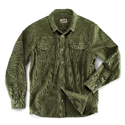 &sons Trading Co Men's Sunday Shirt Corduroy Army Green