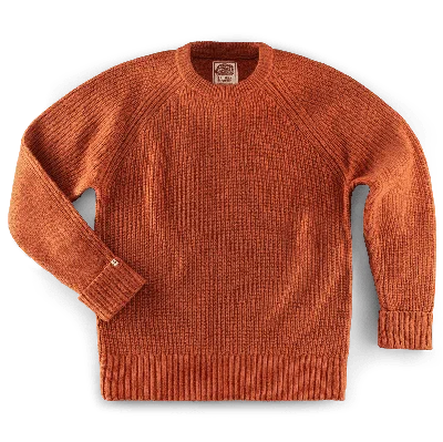 &sons Trading Co Men's Yellow / Orange Abel Ribbed Crew Neck Burnt Orange In Yellow/orange