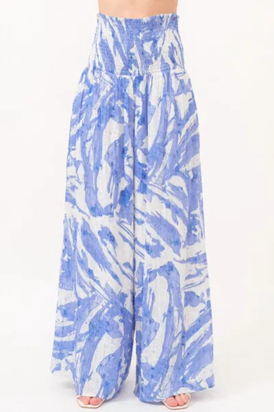 And The Why Abstract Wide Leg In Blue