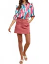 And The Why Annie Wear Comfort Stretch Cotton Slit Detailed Mini Skirt In Rose