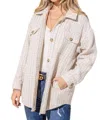 And The Why Be Alright Tweed Shacket In Beige In Beige