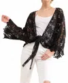 And The Why Boho Cotton Lace Tie Front Wrap Lace In Black