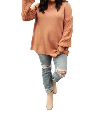 And The Why Bubbly B Sweater In Ginger In Multi