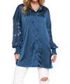 And The Why Check Long Sleeve Top In Teal