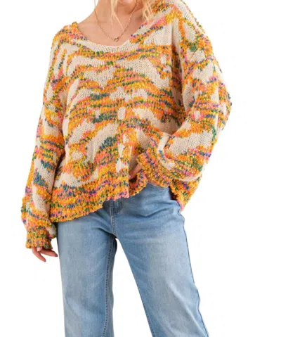 And The Why Feel Alive Again Sweater In Yellow Multi