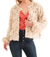 And The Why Get To You Sequin And Feather Jacket In Cream In White