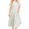 And The Why Gingham Check Print Summer Maxi Dress In Green In Multi