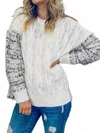 And The Why Party In The Back Sweater In Ivory Multi In White