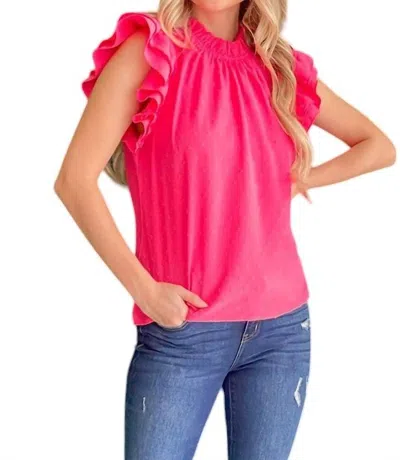 And The Why Happy With You Blouse In Fuchsia In Pink