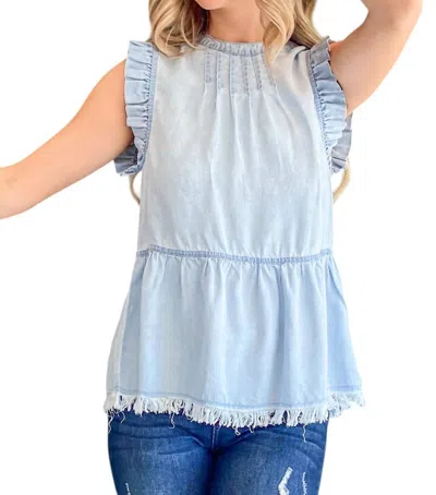 And The Why High Expectations Top In Light Wash In Blue