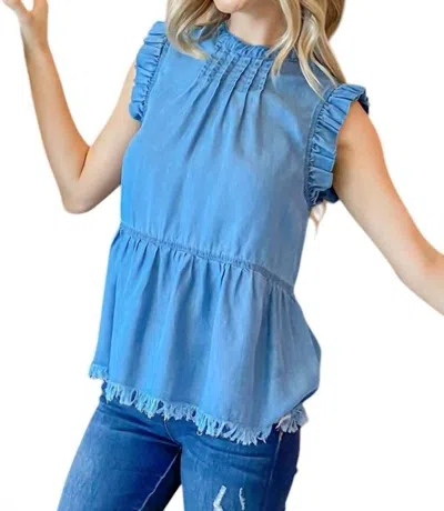 And The Why High Expectations Top In Medium Wash In Blue
