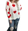 And The Why I Heart You Sweater In Ivory & Red In White