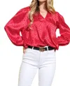 And The Why In Your Heart Leopard Blouse In Red In Red