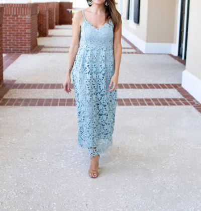 And The Why Layla Lace Maxi Dress In Mint In Blue