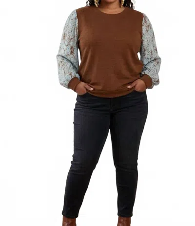 And The Why Long Sleeve Shirt In Chocolate Brown