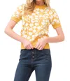 And The Why Love You So Short Sleeve Sweater In Mustard In Yellow