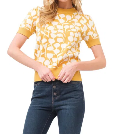And The Why Love You So Short Sleeve Sweater In Mustard In Yellow