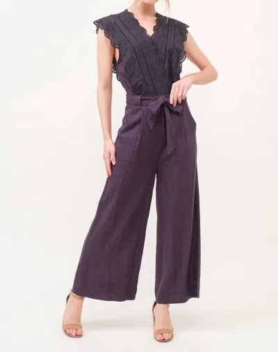 And The Why Lovely In Lace Jumpsuit In Purple In Gold