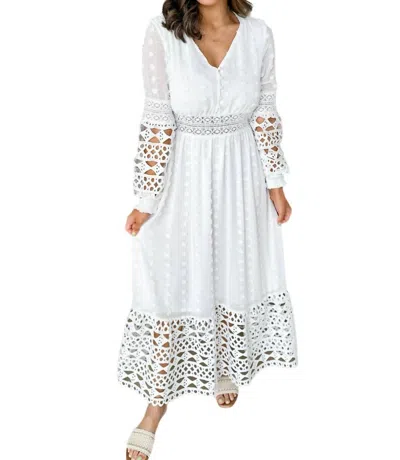 And The Why Maxi Pom Pom Dress In White
