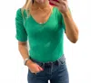 And The Why Puff Short Sleeve Bodysuit In Kelly Green In Green