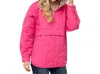 And The Why Quilted Half Zip Up Leopard Detailed Hoodie In Fuchsia In Pink