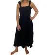 And The Why Ruched Shoulder Strap Detail Midi Dress In Black In Black