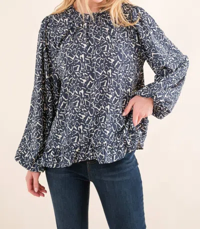 And The Why Running Out Of Time Blouse In Multi In Blue