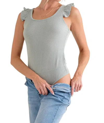 And The Why See How It Goes Bodysuit In Dusty Mint In Gray