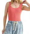 And The Why Something Good Is Happening Bodysuit In Coral In Pink