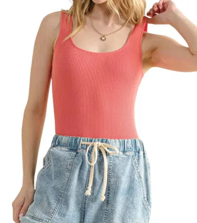 And The Why Something Good Is Happening Bodysuit In Coral In Pink