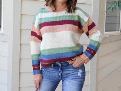 And The Why Striped Knitted Sweater In Multi