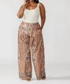 AND THE WHY TIANNA PAISLEY PLEATED PANTS IN TERRACOTA