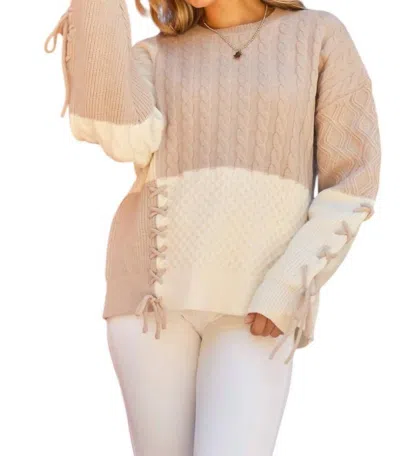 And The Why Tied Me Up Sweater In Cream/latte In Neutral