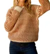 And The Why When You Waver Sweater In Brown Multi In Brown