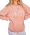 And The Why Wifey Heart Embroidered Sweater In Pink In Pink