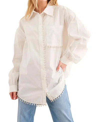 And The Why You Are Extraordinary Button Down Shirt In White In Neutral