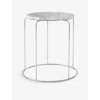 &tradition White Carrara Marble Wire Stool 18cm In White