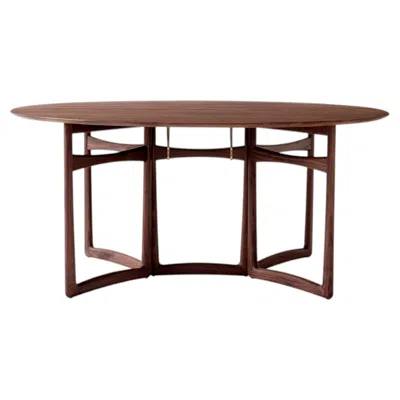 Pre-owned &tradition Drop Leaf Hm6 Dining Table-brass/oiled Walnut By Hvidt & M�lgaard For  In Brown