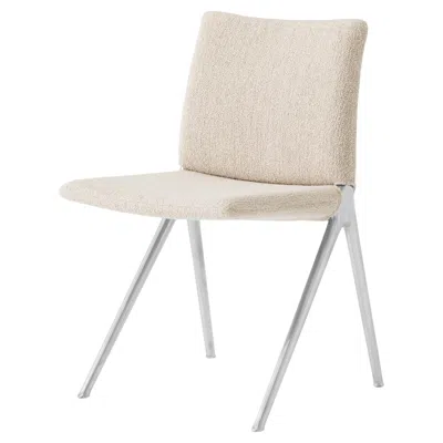 Pre-owned &tradition Kape If7 Side Chair In Barnum 101 Fabric & Polished Aluminium For &t In Sand