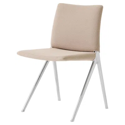 Pre-owned &tradition Kape If7 Side Chair In Gabriel/grain 61252 Fabric & Polished Aluminium For &t In Sand