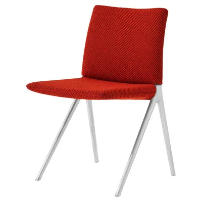 Pre-owned &tradition Kape If7 Side Chair In Kvadrat/sisu 0655 Fabric & Polished Aluminium For &t In Red