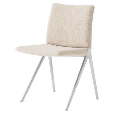 Pre-owned &tradition Kape If7 Side Chair In Nevotex/barnum 101 Fabric & Polished Aluminium For &t In Sand