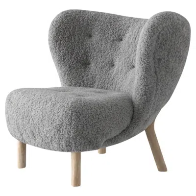 Pre-owned &tradition Little Petra Lounge Chair In Sheepskin Scandinavian Grey22 /oak, Viggo Boesen In Brown
