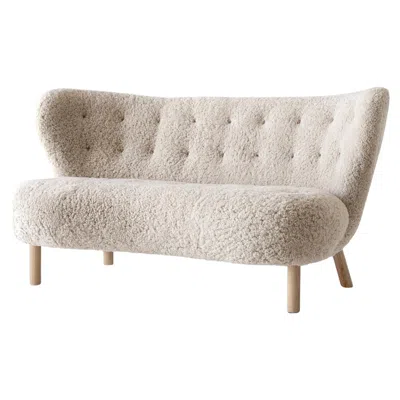 Pre-owned &tradition Little Petra Sofa By Viggo Boesen In Sheepskin Moonlight & Oiled Oak, For &t In Brown