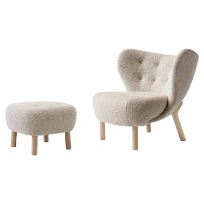 Pre-owned &tradition Little Petra Vb1 Lounge Chair & Pouf In Oak/karakorum 003 For &t In Brown