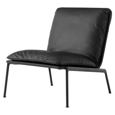 Pre-owned &tradition Muno Ln18, Lounge Chair In Noble Aniline Black Leather By Luca Nichetto For &t